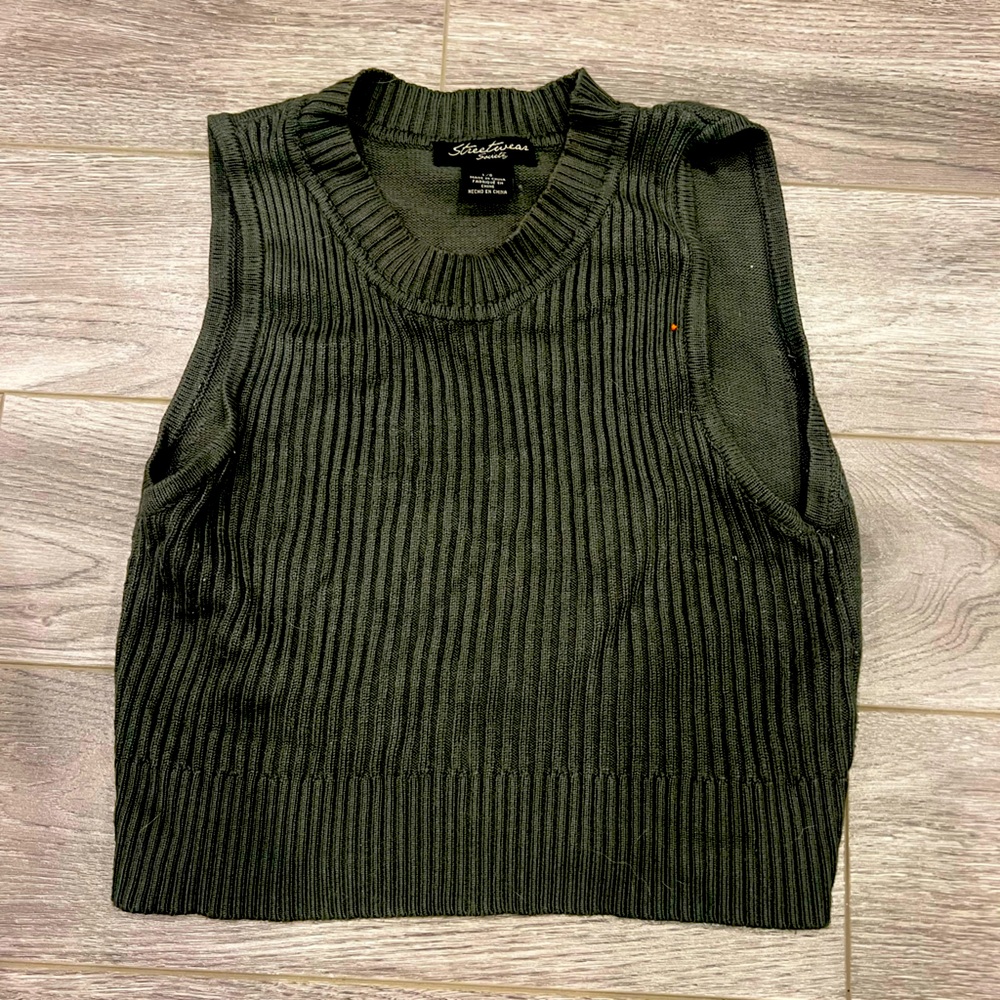 Urban planet khaki tank top crop